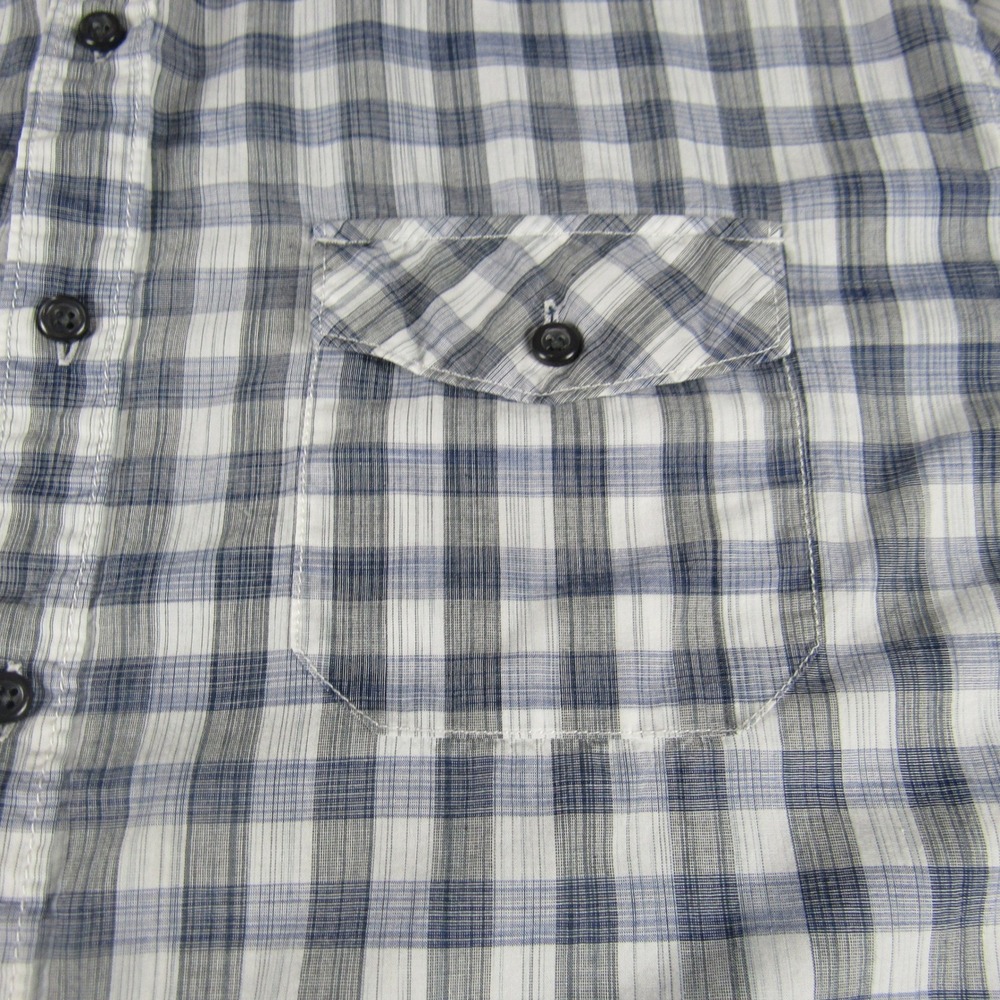 Blue Pronto Uomo Mens XXL Blue Plaid Modern Fit Cotton Button Down Shirt - Picture 13 of 14
